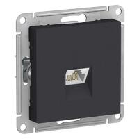 Розетка компьютерная 1-м AtlasDesign RJ45 кат.5E механизм карбон SE ATN001083 - УПС инжиниринг