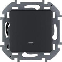 Переключатель 1-кл. Inspiria 10А IP20 250В 10AX с подсветкой / индикацией механизм антрацит Leg 673663 - УПС инжиниринг