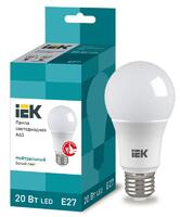 Лампа светодиодная Eco 20Вт A60 грушевидная 4000К нейтр. бел. E27 230В IEK LLE-A60-20-230-40-E27 - УПС инжиниринг