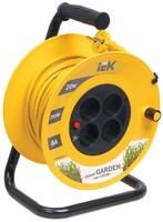 Удлинитель на катушке 4х20м без заземл. 6А IP20 Garden УК20 2х0.75 термозащита IEK WKP23-06-04-20 - УПС инжиниринг