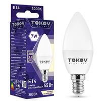 Лампа светодиодная 7Вт С37 3000К Е14 176-264В TOKOV ELECTRIC TKE-C37-E14-7-3K - УПС инжиниринг