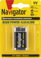 Элемент питания алкалиновый "крона" 6LR61 94 756 NBT-NE-6LR61-BP1 (блист.1шт) Navigator 94756 - УПС инжиниринг