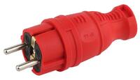 Вилка прямая V8-RED-IP44 16А IP44 з/з каучук красн. Эра Б0044547 - УПС инжиниринг
