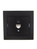 Розетка компьютерная 1-м СП Mira RJ45 черн. бархат LEZARD 701-4242-139 - УПС инжиниринг
