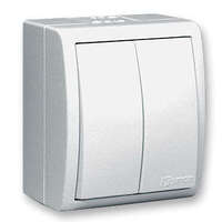 Выключатель 2-кл. ОП Simon 15 Aqua 10А IP54 винтов. зажим бел. Simon 1594398-030 - УПС инжиниринг