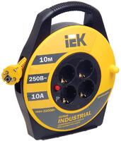 Удлинитель на катушке 4х10м с заземл. 10А IP20 Industrial УК10 3х1 термозащита IEK WKP14-10-04-10 - УПС инжиниринг
