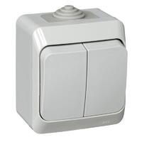 Выключатель 2-кл. ОП Этюд 10А IP44 10AX сер. SE BA10-042C - УПС инжиниринг