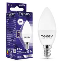 Лампа светодиодная 7Вт С37 4000К Е14 176-264В TOKOV ELECTRIC TKE-C37-E14-7-4K - УПС инжиниринг