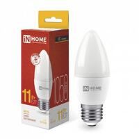 Лампа светодиодная LED-СВЕЧА-VC 11Вт свеча 3000К тепл. бел. E27 1050лм 230В IN HOME 4690612020488 - УПС инжиниринг