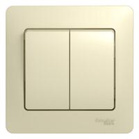 Выключатель 2-кл. СП Glossa 10А IP20 (сх. 5) 10AX в сборе беж. SE GSL000252 - УПС инжиниринг