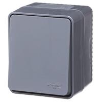 Выключатель 1-кл. AtlasDesign Profi54 IP54 ОП кнопочный 10АХ антрацит SE ATN544015 - УПС инжиниринг
