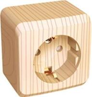 Розетка 1-м ОП Этюд Дача 16А IP20 250В с заземл. защ. шторки сосна SE PA16-004D - УПС инжиниринг