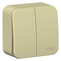 Выключатель 2-кл. ОП Blanca 10А IP20 (сх. 5) 250В с изолир. пластиной беж. SE BLNVA105017 - УПС инжиниринг