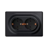 Розетка 2-м СП Florence 16А IP20 с заземл. винт. клеммы черн. 1E10401303 OneKeyElectro 2172813 - УПС инжиниринг