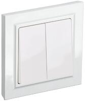 Выключатель 2-кл. СП BRITE ВСР10-2-0-БрБ 10А в сборе бел. IEK BR-V20-0-10-K01-F - УПС инжиниринг