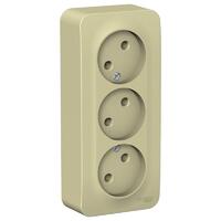 Розетка 3-м ОП Blanca 16А IP20 250В без заземл. без защ. шторок с изолир. пластиной беж. SE BLNRA000317 - УПС инжиниринг