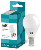 Лампа светодиодная Eco G45 5Вт шар 4000К нейтр. бел. E14 450лм 230-240В IEK LLE-G45-5-230-40-E14 - УПС инжиниринг