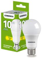 Лампа светодиодная A60 10Вт грушевидная 3000К E27 230В GENERICA LL-A60-10-230-30-E27-G - УПС инжиниринг