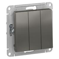Выключатель 3-кл. СП AtlasDesign 10А IP20 (сх. 1+1+1) 10AX механизм сталь SE ATN000931 - УПС инжиниринг