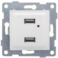 Розетка USB 2-м СП Ugra механизм бел. GUSI С11USB2-001 - УПС инжиниринг