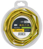 Трубка термоусадочная ТТУ нг-LS 2/1 желт./зел. (уп.2м) IEK UDR12-002-001-002-K52-T - УПС инжиниринг