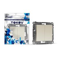 Выключатель 2-кл. СП Pixel 10А IP20 механизм беж. TOKOV ELECTRIC TKE-PX-V2-C02 - УПС инжиниринг