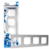 Рамка 4-м Pixel универс. алюм. TOKOV ELECTRIC TKE-PX-RM4-C03 - УПС инжиниринг