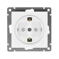 Розетка 1-м СП Афина 16А IP20 с заземл. защ. шторки механизм бел. Universal A0049 - УПС инжиниринг
