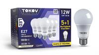 Набор ПРОМО лампа светодиодная 12Вт А60 3000К Е27 176-264В (Promo 5+1 шт) TOKOV ELECTRIC Promo-A60-E27-12-3K - УПС инжиниринг