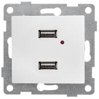Розетка USB 2-м СП Bravo механизм бел. GUSI С10USB2-001 - УПС инжиниринг