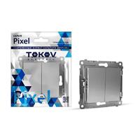 Выключатель 2-кл. СП Pixel 10А IP20 механизм алюм. TOKOV ELECTRIC TKE-PX-V2-C03 - УПС инжиниринг