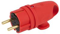 Вилка VX11-R-IP44 16А IP44 с кольцом угловая с заземл. каучук красн. ЭРА Б0055417 - УПС инжиниринг