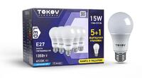 Набор ПРОМО лампа светодиодная 15Вт А60 6500К Е27 176-264В (Promo 5+1 шт) TOKOV ELECTRIC Promo-A60-E27-15-6.5K - УПС инжиниринг