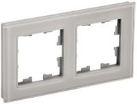 Рамка 2-м BRITE РУ-2-2-БрД стекло дым. IEK BR-M22-G-K30 - УПС инжиниринг