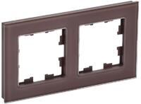 Рамка 2-м BRITE РУ-2-2-БрТБ стекло темн. бронза IEK BR-M22-G-K45 - УПС инжиниринг