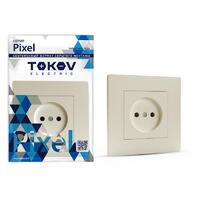 Розетка 1-м СП Pixel 16А IP20 без заземл. в сборе беж. TOKOV ELECTRIC TKE-PX-R1F-C02 - УПС инжиниринг