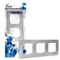 Рамка 3-м Pixel универс. алюм. TOKOV ELECTRIC TKE-PX-RM3-C03 - УПС инжиниринг