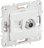 Розетка двойная TV+RJ45 кат.5E SKANDY SK-A14W арктич. бел. IEK SK-AK20-1-K01 - УПС инжиниринг