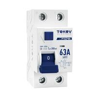 Выключатель дифференциального тока (УЗО) 2п (1P+N) 63А 300мА тип AC 6кА PRIZMA TOKOV Electric TKE-PZ60-RCDM-2-63-300-AC - УПС инжиниринг