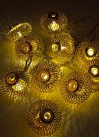 Гирлянда светодиодная "Фонарики" золото 5х3см 10LED тепл. бел. 1.8+0.3м КОСМОС KOC_GIR-B121 - УПС инжиниринг