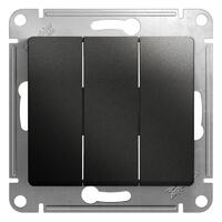 Выключатель 3-кл. СП Glossa 10А IP20 (сх. 1+1+1) 10AX механизм антрацит SE GSL000731 - УПС инжиниринг