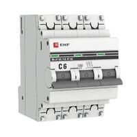 Выключатель автоматический модульный 3п C 6А 4.5кА ВА 47-63 PROxima EKF mcb4763-3-06C-pro - УПС инжиниринг