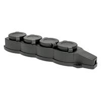 Колодка 4-м 16А IP44 2P+PE 230В с защ. крышками каучук Basic EKF RPS-020-16-230-44 - УПС инжиниринг