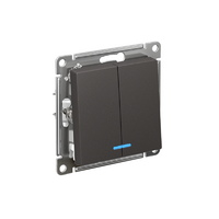 Выключатель 2-кл. AtlasDesign (сх. 5а) 10AX с подсветкой механизм базальт SE ATN001453 - УПС инжиниринг