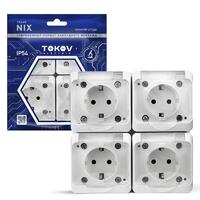 Розетка 4-м ОП Nix 16А IP54 250В с заземл. с прозр. крышкой бел. TOKOV ELECTRIC TKE-NX-R4Z-C01T-IP54 - УПС инжиниринг