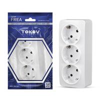 Розетка 3-м ОП Frea 16А IP20 250В с заземл. АБС-пластик бел. TOKOV ELECTRIC TKE-FR-R3Z-C01 - УПС инжиниринг