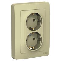 Розетка 2-м СП Blanca 16А IP20 250В с заземл. без защ. шторок беж. SE BLNRS001027 - УПС инжиниринг