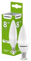 Лампа светодиодная C35 8Вт свеча 4000К E14 230В GENERICA LL-C35-08-230-40-E14-G - УПС инжиниринг