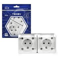 Розетка 2-м ОП Nix 16А IP54 250В с заземл. с прозр. крышкой бел. TOKOV ELECTRIC TKE-NX-R2Z-C01T-IP54 - УПС инжиниринг