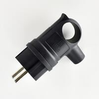 Вилка 16А 2P+PE 220-240В IP44 с ручкой каучук LEZARD 106-0400-0109/109 - УПС инжиниринг